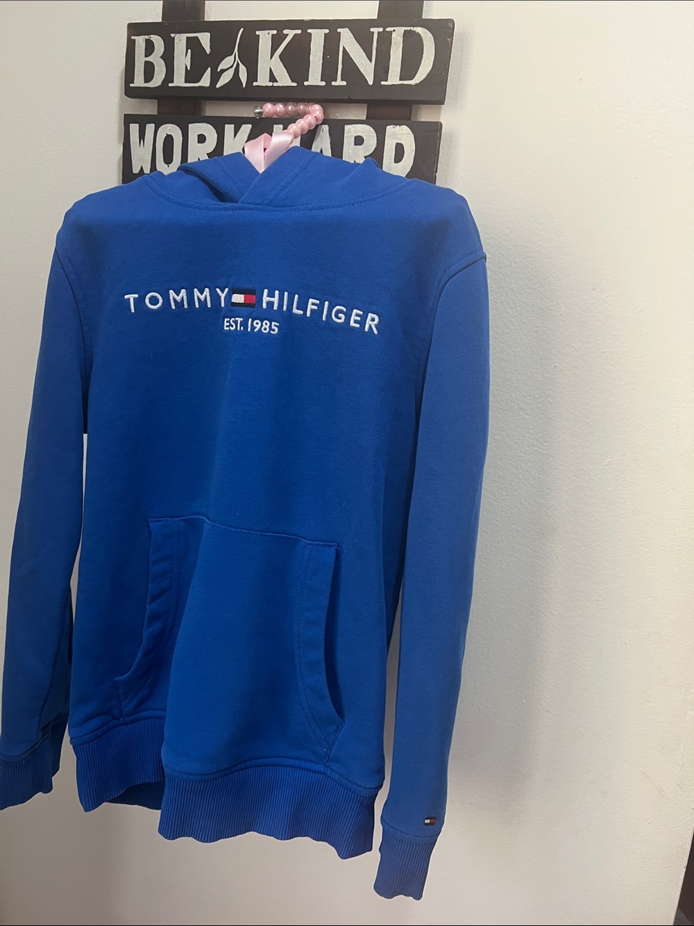 Tommy Hilfiger Royal Blue Logo Pullover Hoodie